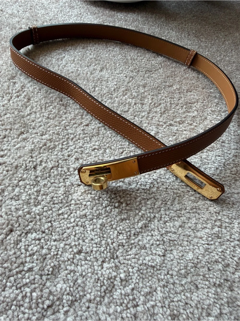 Hermès Kelly 18 Belt Gold Epsom Leather Gold Hardware Adjustable– New w/o tags